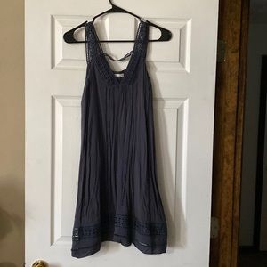 G F grayish blue dress with eyelet details. Size medium